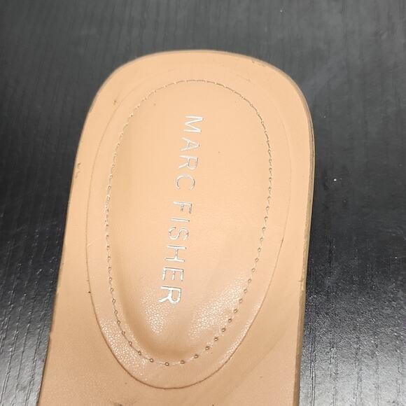 MARC FISHER SQUARE TOE SLIDES CRISS CROSS RIBBON THICK LEATHER BOTTOMS W.SIZE 10 - Picture 4 of 16